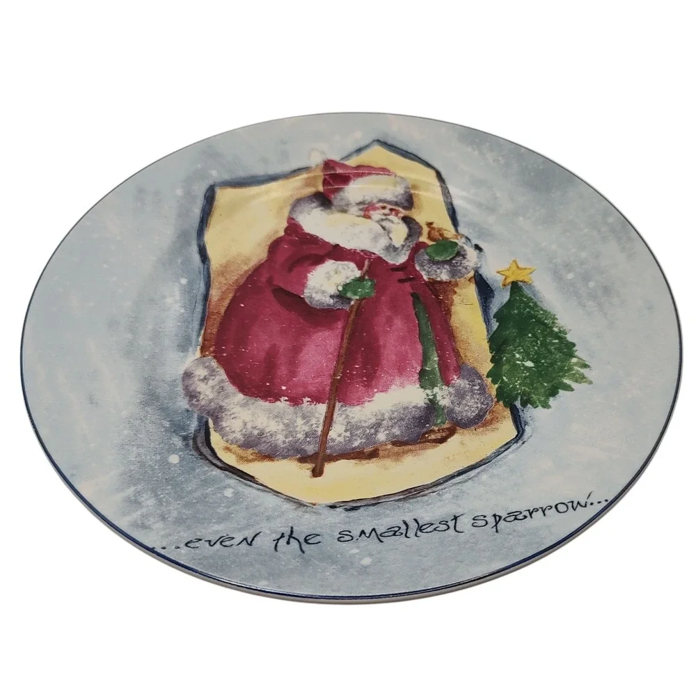 Vintage Royal Norfolk Santa Plate Even The Smallest‎ Sparrow Christmas Holiday